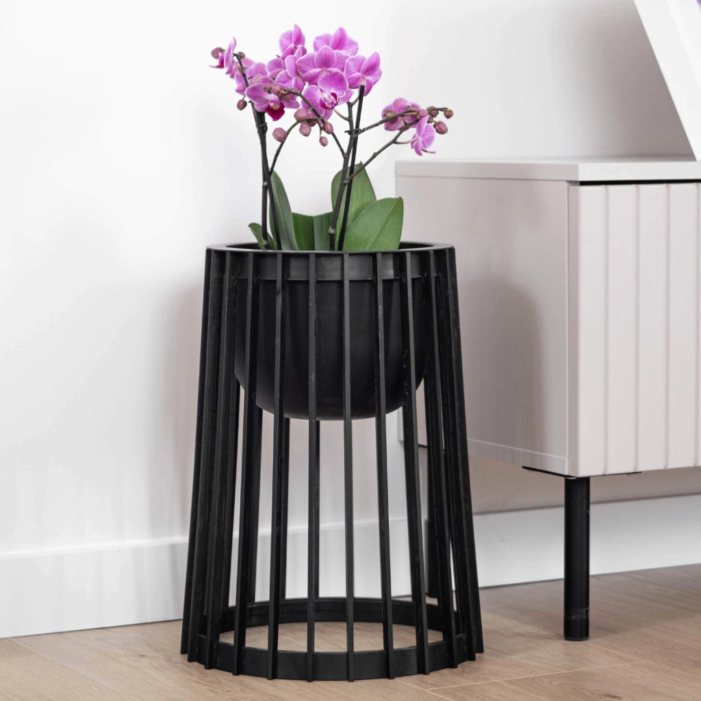 Supporto per fiori bifacciale KADAX Loft, nero, 53,5 cm + 2 inserti