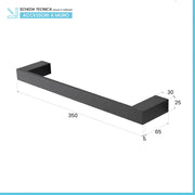Porta asciugamani diritto da muro L 35 cm in alluminio Nero Sky