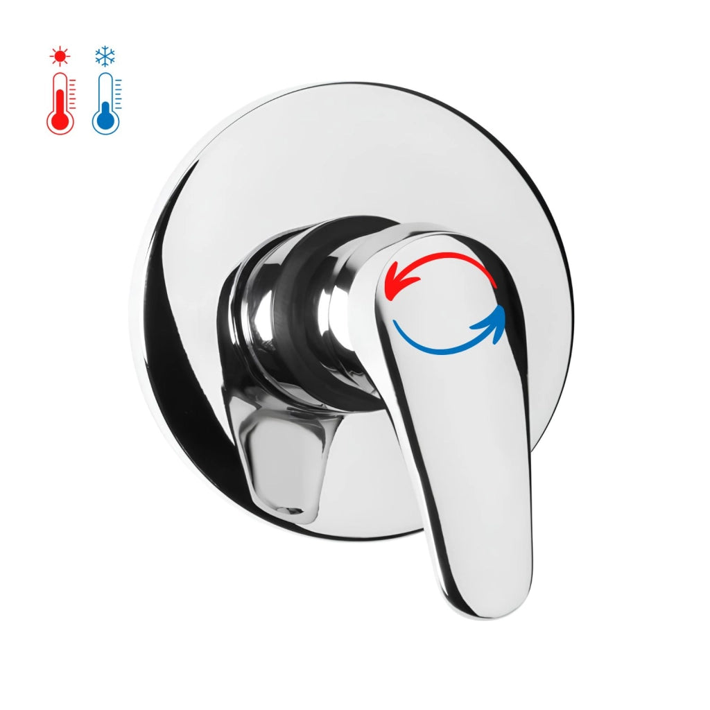 Miscelatore doccia da parete europa ad incasso ottone colore cromato bagno