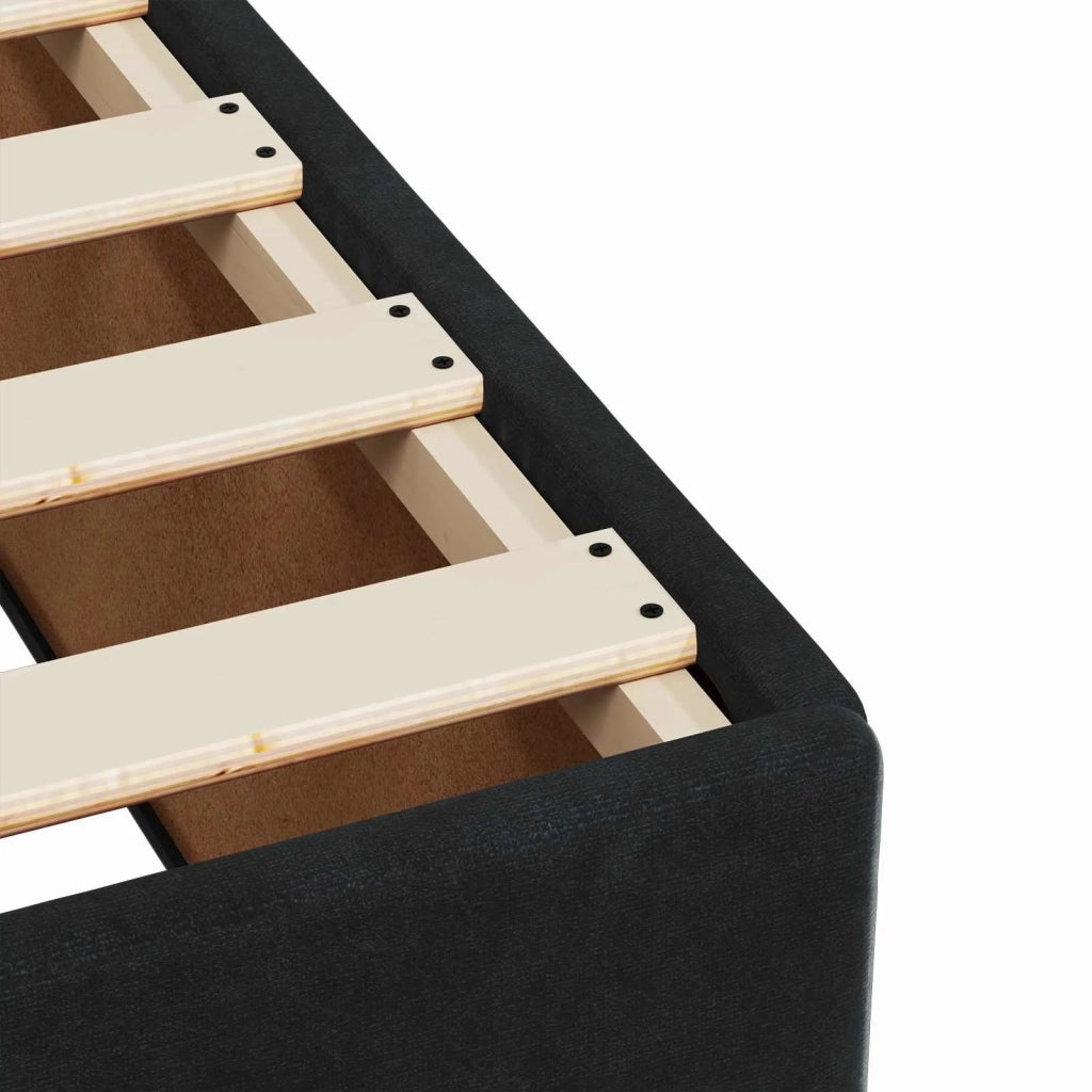 Letto box spring con materasso Nero 120 x 190 cm Velluto 3453598