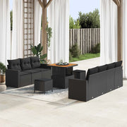 Set Divano da Giardino con cuscino 10 pcs Nero 3363524