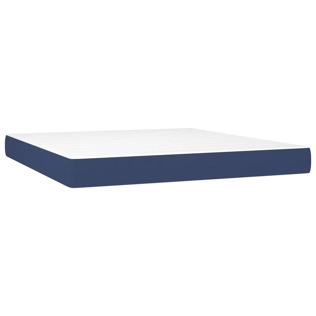 Letto a Molle con Materasso e LED Blu 180x200 cm in Tessuto 3133739