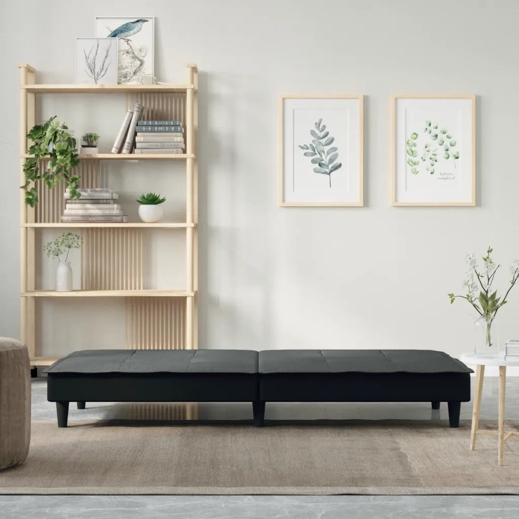 Divano Letto Grigio Scuro in Tessuto 351914