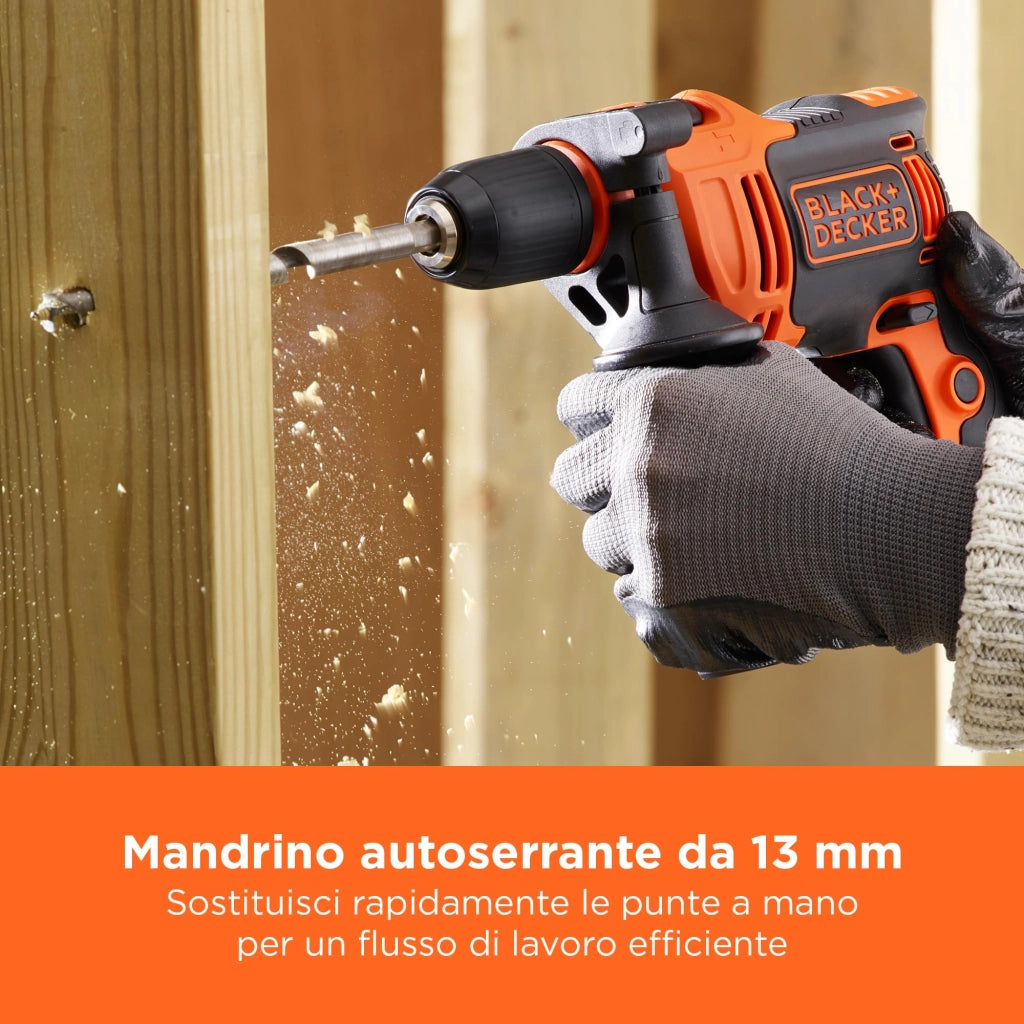 Trapano a Percussione BEH710K Qs 710 W Black+Decker