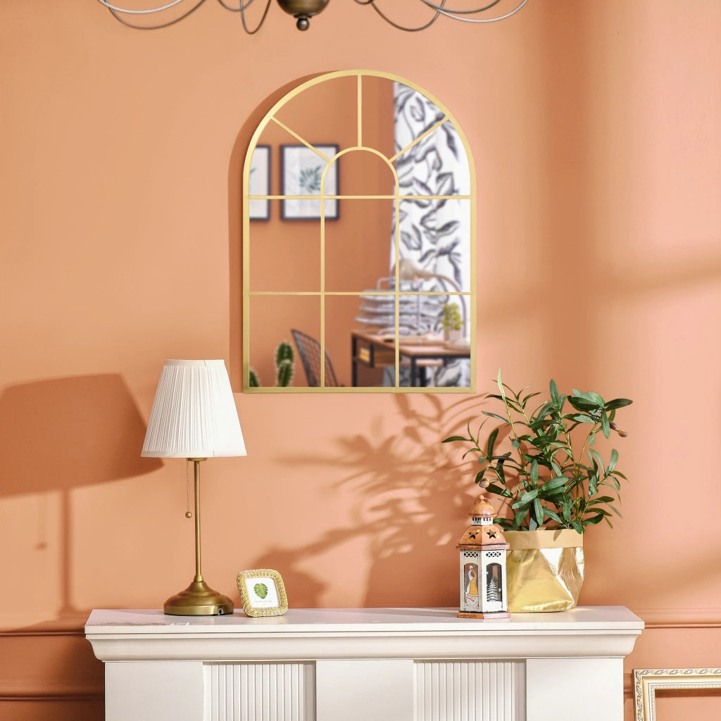 Specchio a Parete Moderno Arco ¨C Xylo ¨C Oro 70x50 cm