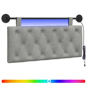Testiera | Testata sospesa Con luce LED Grigio Chiaro Velluto