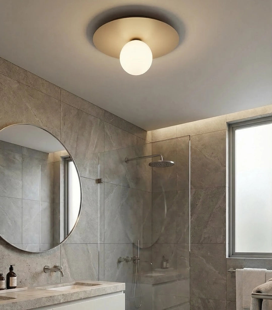 Lampada da soffitto SOLAR 1xE14 sfera vetro beige Emibig