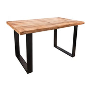 Table LODEN 120 cm – Piano in legno massiccio di mango verniciato – Gambe a U in metallo nero