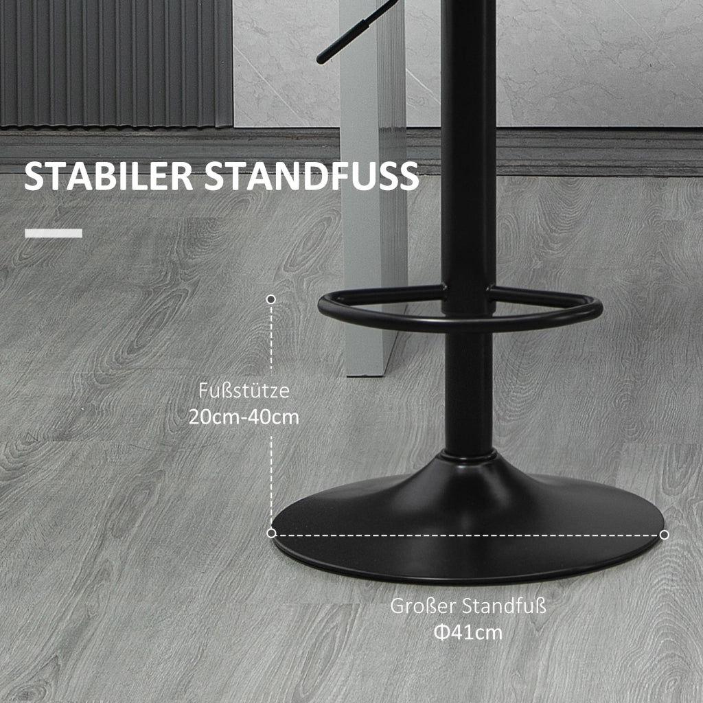 Sgabelli da Bar Set 2 Pezzi Retr¨° Altezza Regolabile Similpelle Grigio e Nero ¨C zephmum