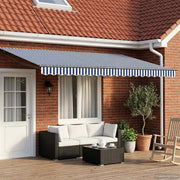 Tenda retrattile manuale con LED Blu, Bianco, Antracite 4 x 2 m 3419398
