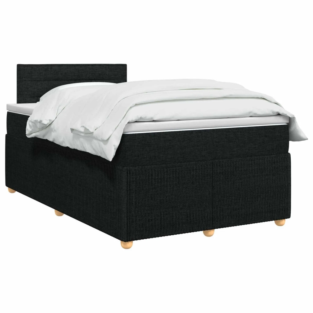 Letto box spring con materasso Nero 120 x 190 cm Tessuto 3452878