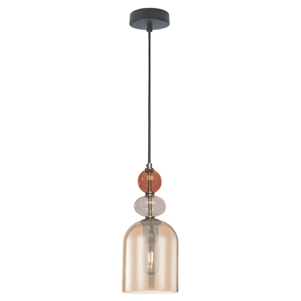 Lampada a sospensione Tropea vetro ambra 1xE27 15W