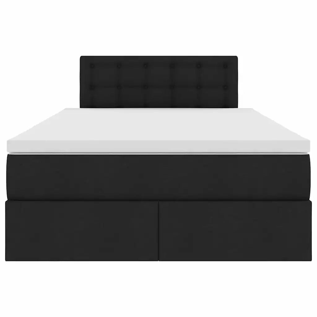 Letto con contenitore e materasso Nero 120 x 200 cm