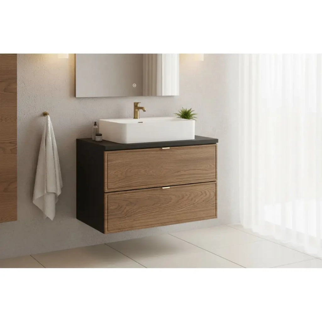 Set da bagno SAVIA: mobile sottolavabo 80cm + piano lavabo