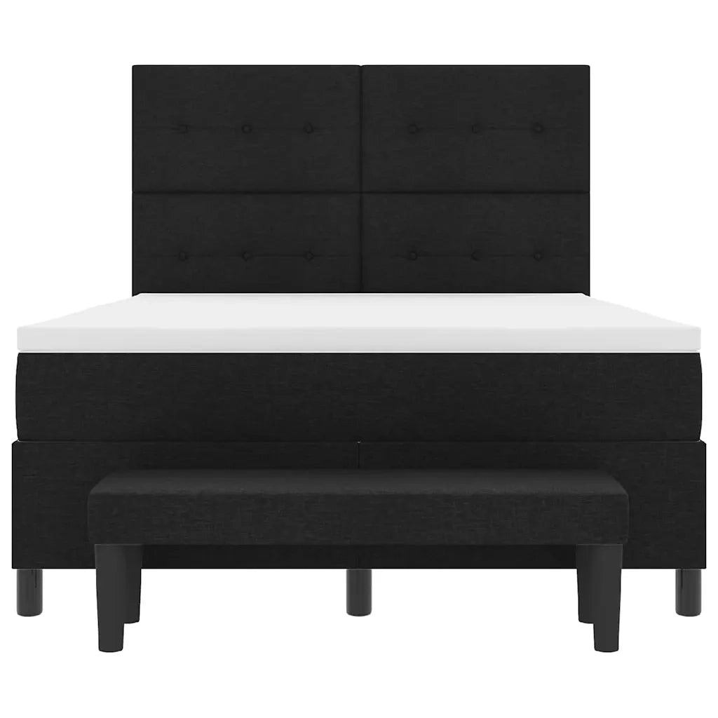 Letto a molle con testiera Nero 140 x 200 cm Tessuto 3344074