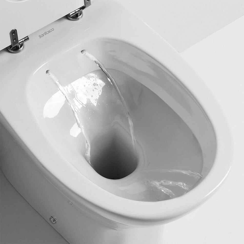 Vaso bidet filomuro combinato h 47 in ceramica bianco Evolution Sanitosco