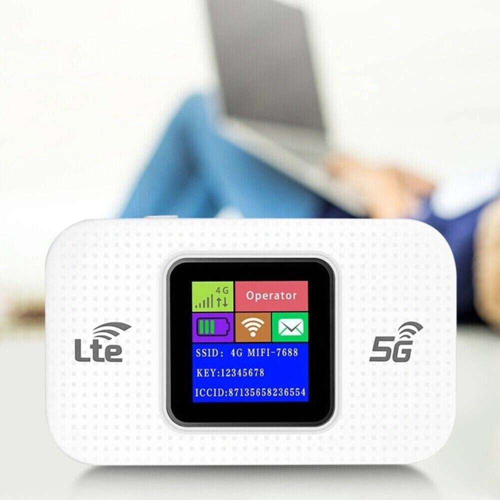 Trade Shop - Modem Wifi Portatile 4g / 5g Router Mobile 150 Mbps Hotspot Con Display Led -