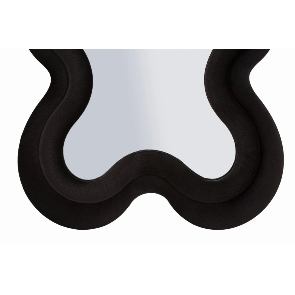 Specchio con Cornice Onda 5, Nero, MDF, 58x4x160 cm