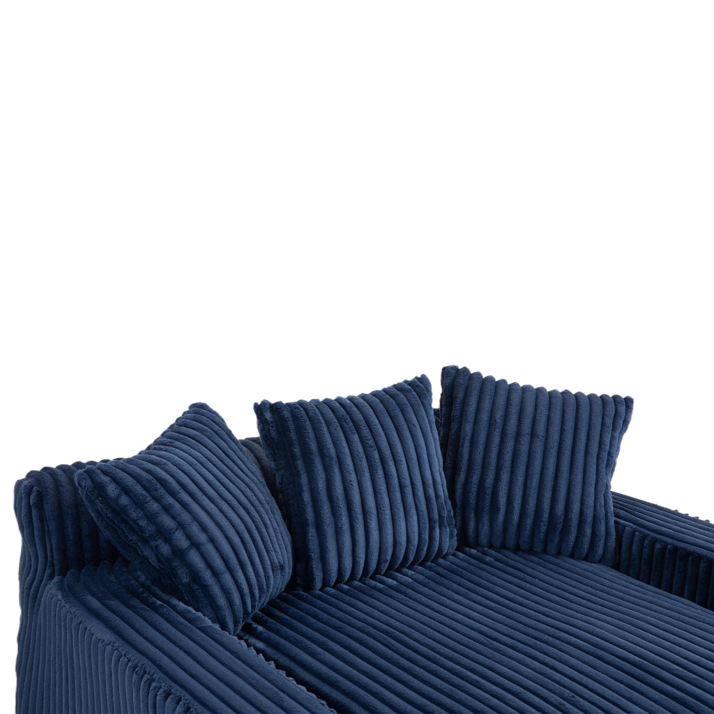 Divano letto moderno - Zephmum- 3 cuscini morbidi blu marino