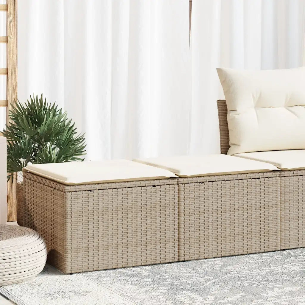 Set Divano da Giardino 2 pz con Cuscini Beige Polyrattan Acacia 3328681