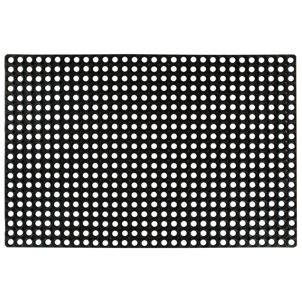Tappetino in gomma per interni/esterni 80 x 120 cm antiscivolo facile da pulire gomma nera 02_0046301