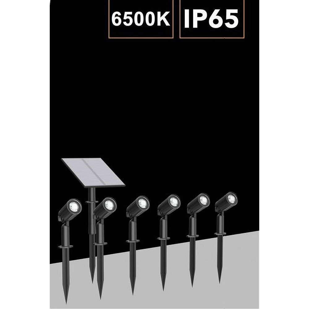 Trade Shop - Set 4 Pz Faretti Led A Picchetto Con Pannello Solare Luce Fredda Calda Ip65 Ly04 -
