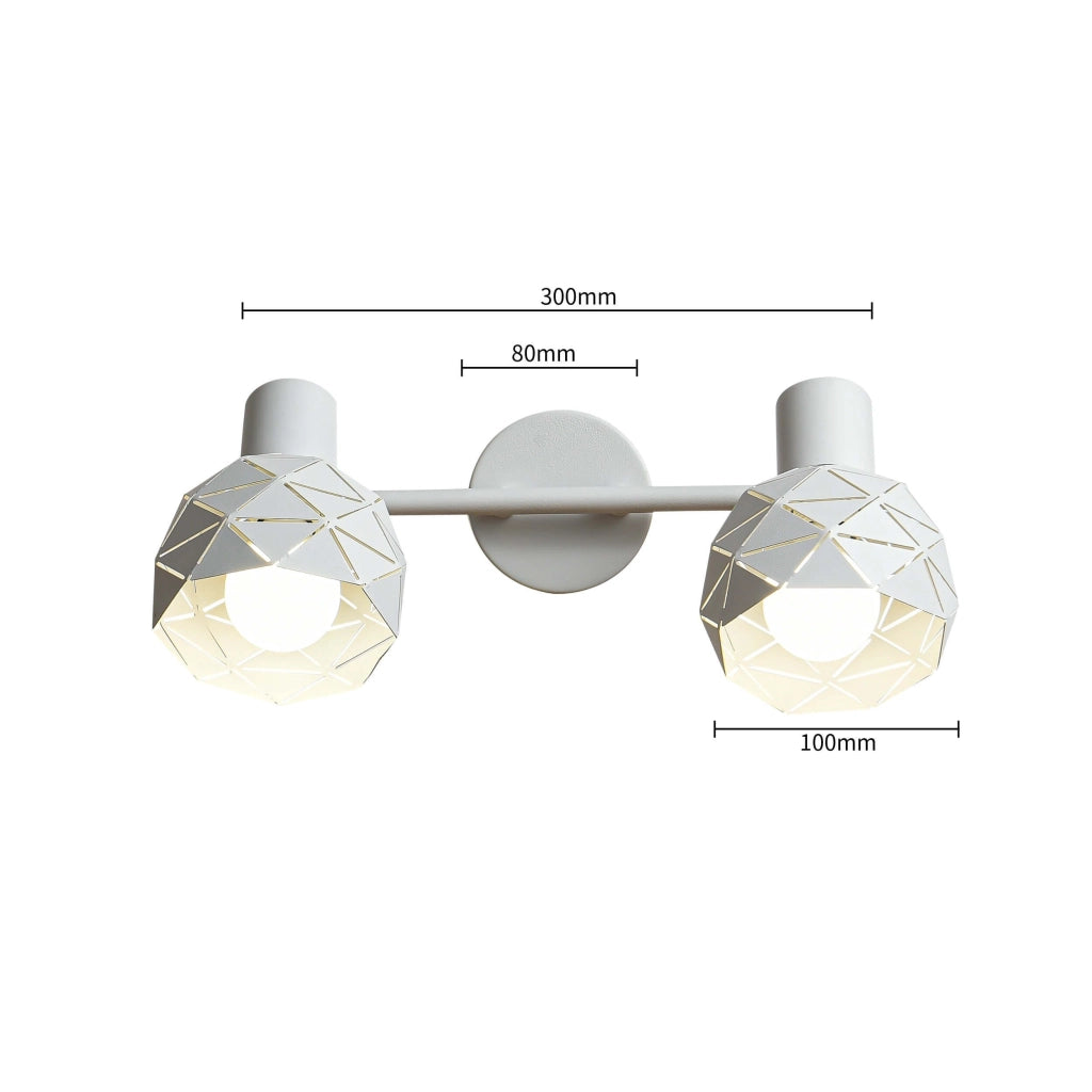 Faretto Reus 2 luci orientabile E14 bianco Light Prestige