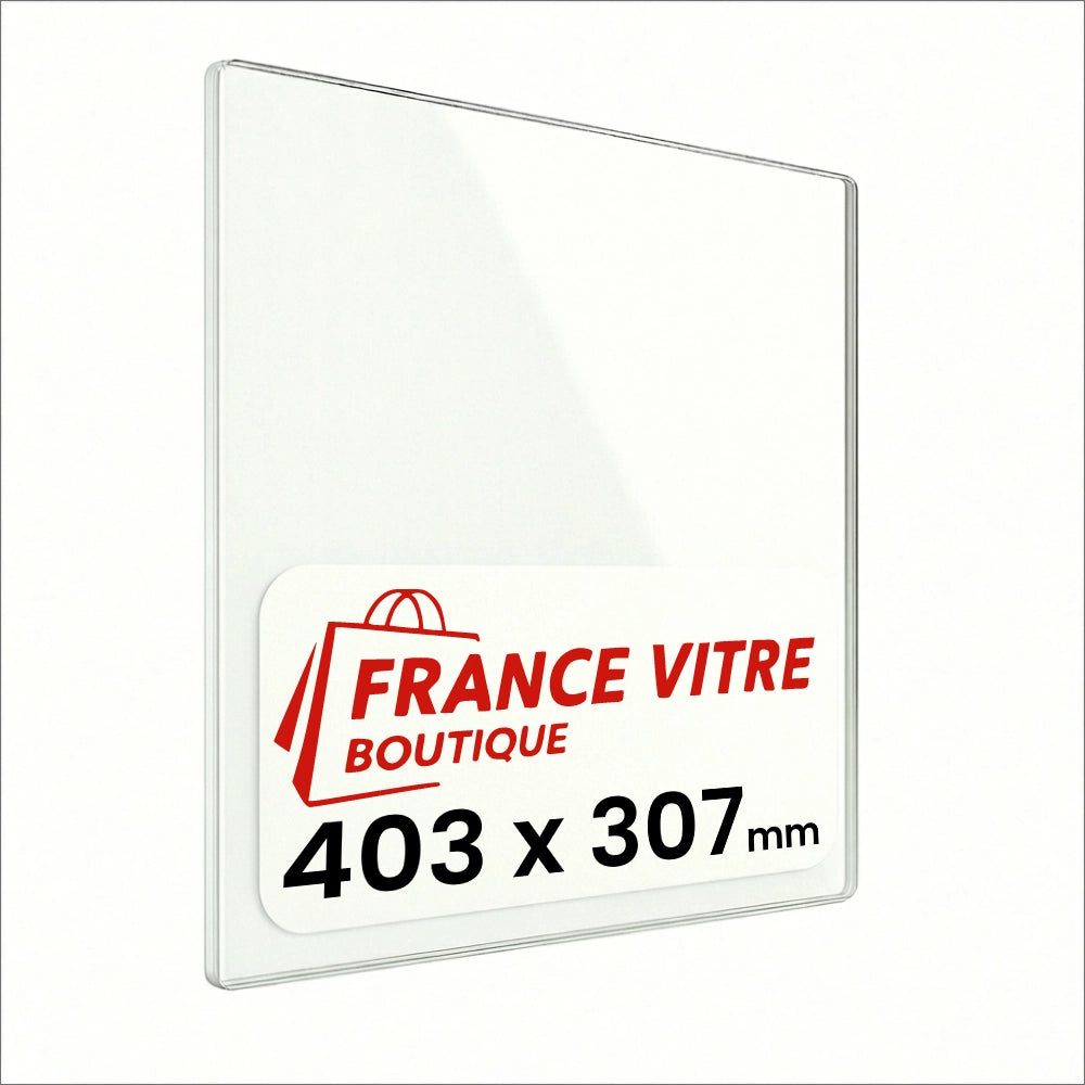 403 x 307 x 4 mm - Vetro per stufa a legna - vetro camino di ricambio - vetro per caminetto resistente al fuoco - France Vitre