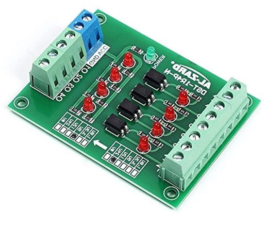 Modulo di Isolamento Optocoppia per PLC - Convertitore di Tensione 3.3V in 24V/5V in 24V/12V in 3.3V/24V in 3.3V/24V in 5V 1 con 4 Bit