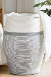 Scaffale per cuscini e coperte, 65 cm alto, Bianco e Grigio