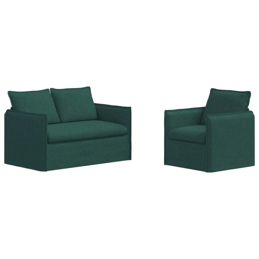 Set di divani 2 pcs Verde Scuro 136 x 82 x 85 cm Tessuto 3407526