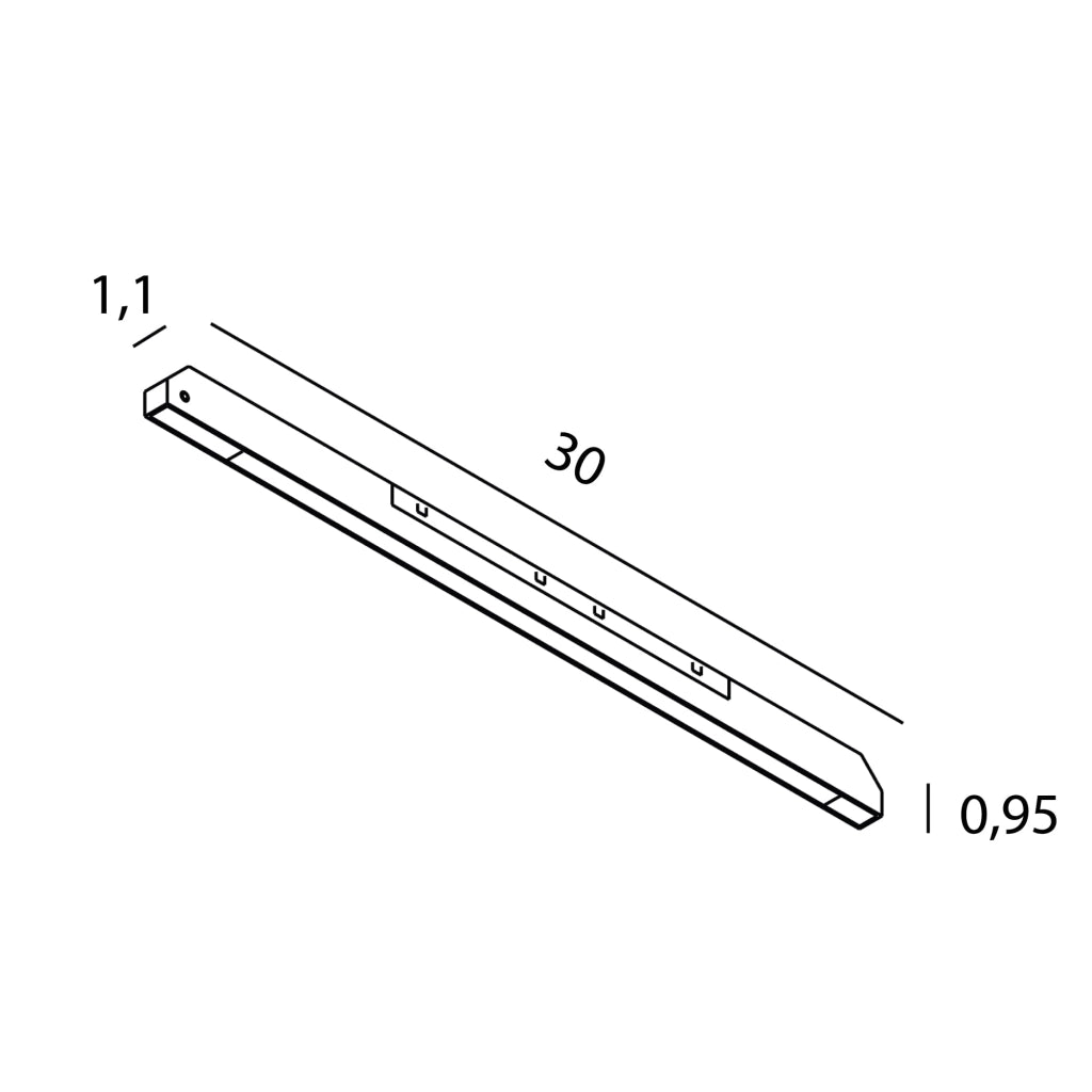 Lampada lineare su binario 1 fase nera 12W 3000K Maxlight