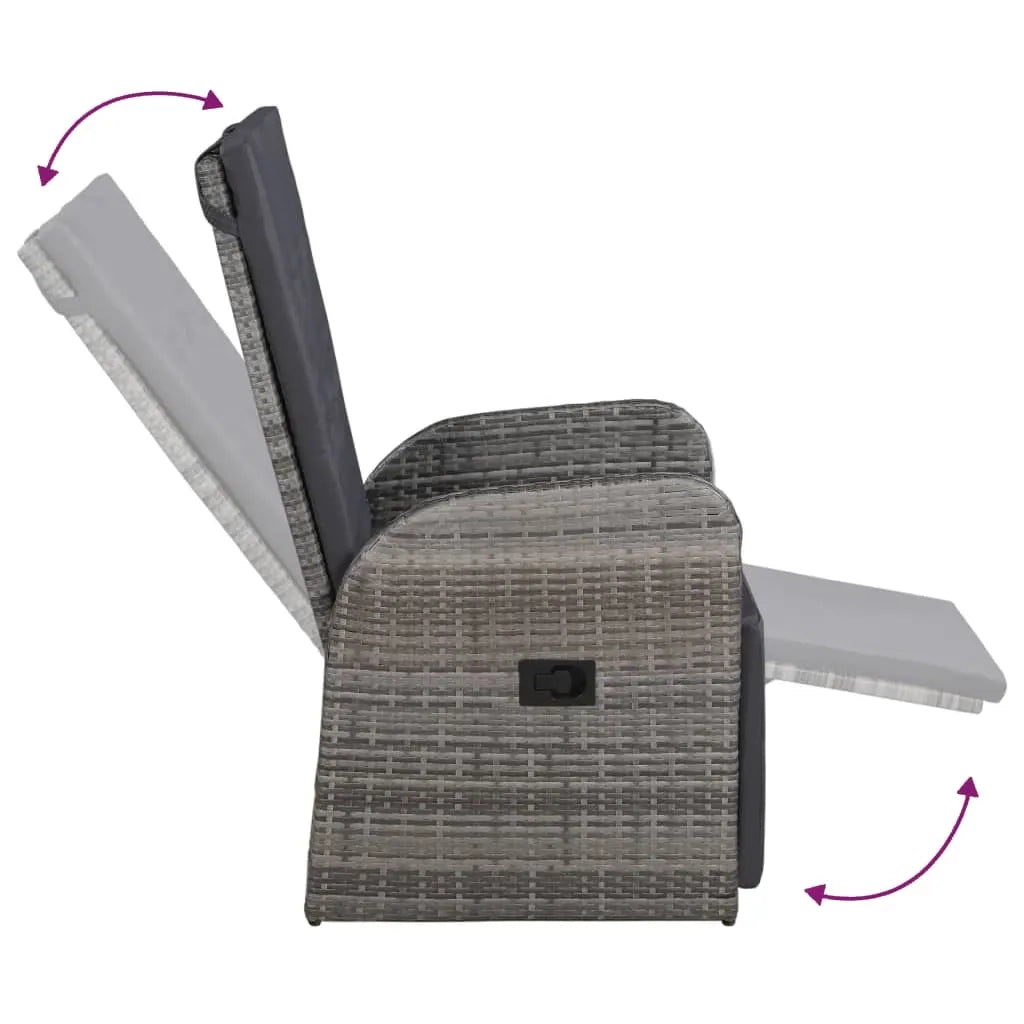 Set da Pranzo da Giardino 9 pz con Cuscini Grigio 3099502
