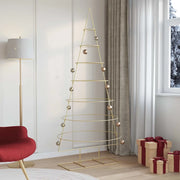 Albero di Natale in metallo con supporto Oro 209 cm 42019156
