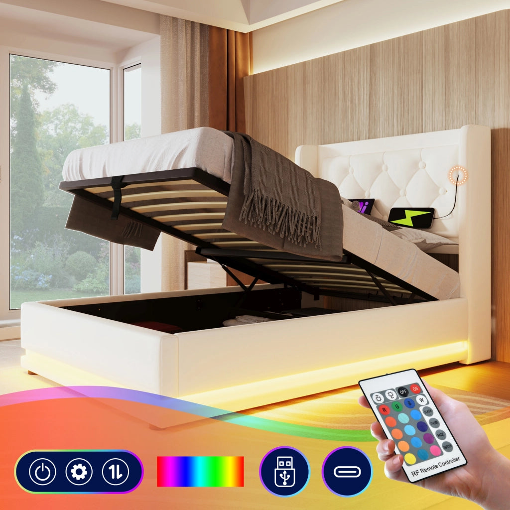 letto imbottito pu bianco 90 x 200 cm