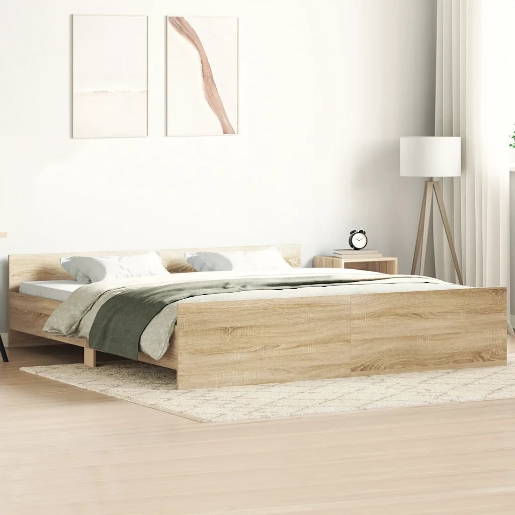 Giroletto con Testiera e Pediera Rovere Sonoma 160x200 cm 3203763