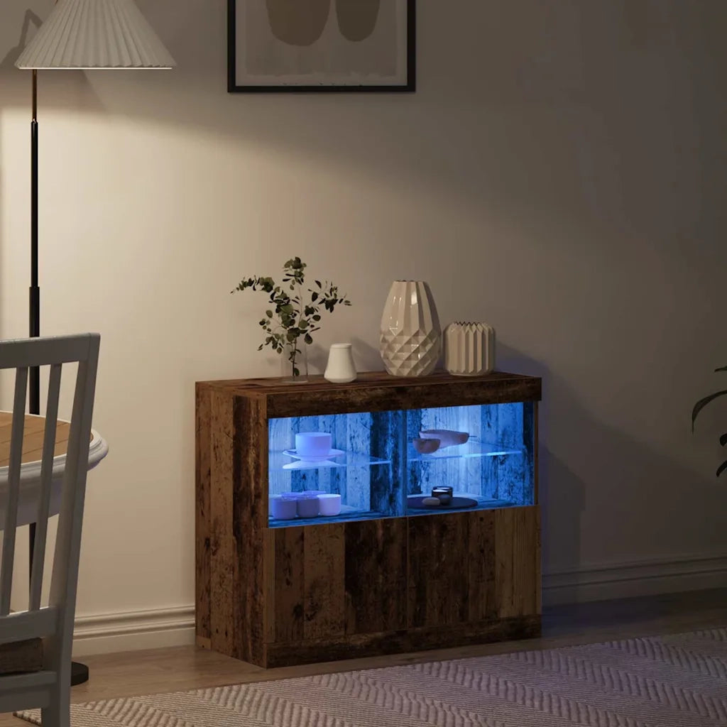 Madia LED Marrone 81 x 37 x 66,5 cm Legno multistrato 863030