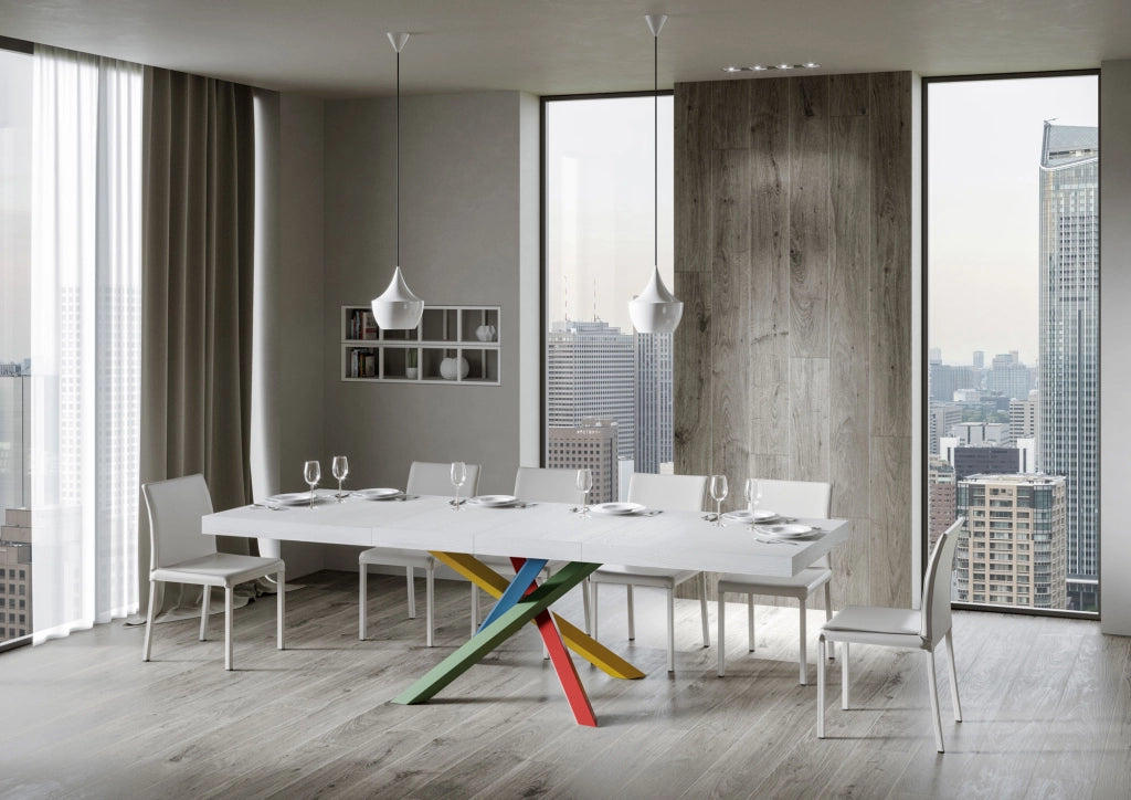 Tavolo allungabile 90x180/284 cm Volta Premium Bianco Frassino telaio 4/B