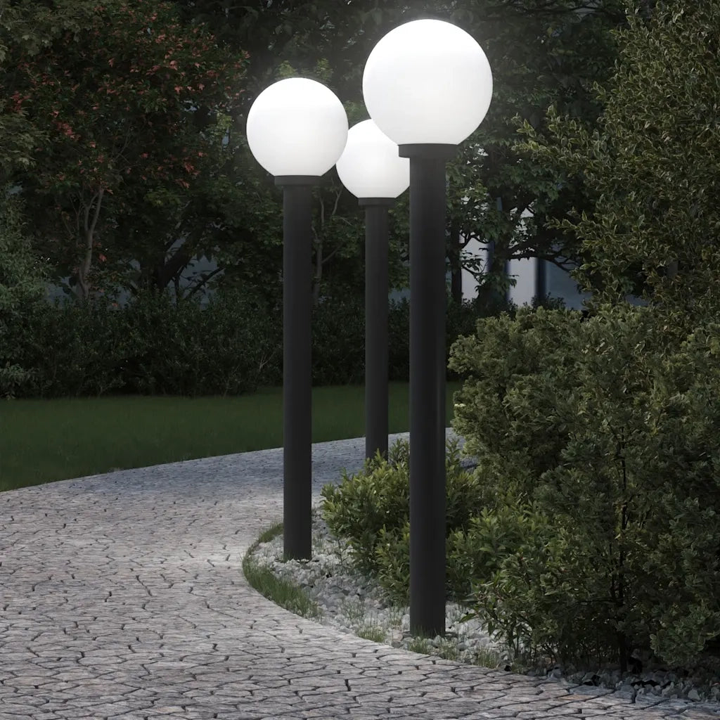 Lampioni a palo 3 pz 120 cm Nero IP44 4006114
