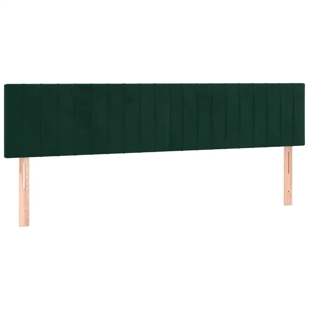Letto a Molle con Materasso e LED Verde Scuro 160x200cm Velluto 3134534