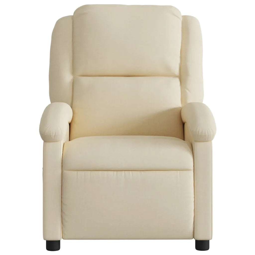 Poltrona | Sedia Relax Reclinabile in Tessuto Crema