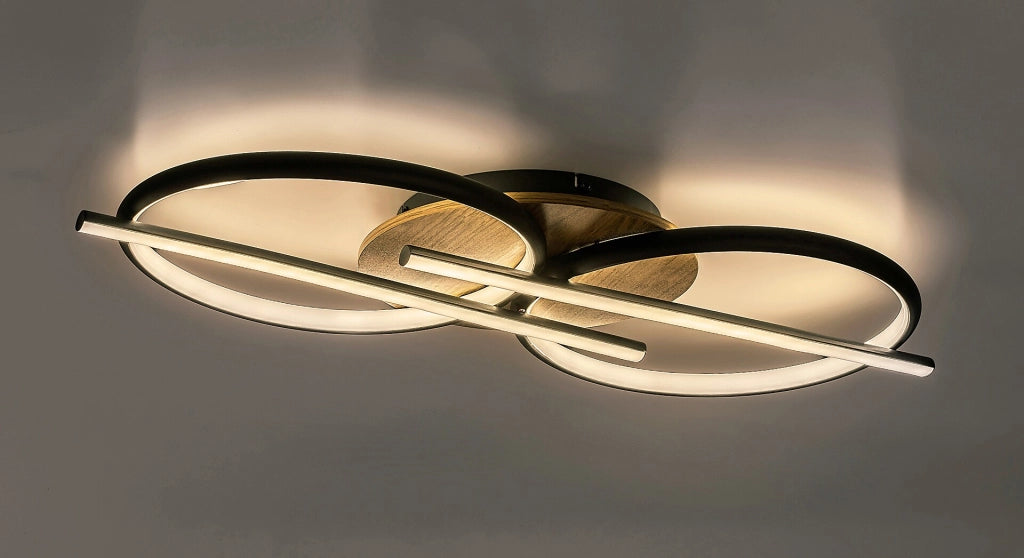 Plafoniera LED Rabalux Arash legno/nera 40W 2200lm CCT
