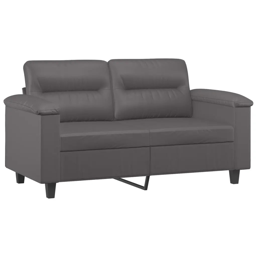 Divano a 2 Posti-Sofa 2 Posti Grigio 120 cm in Similpelle 130663