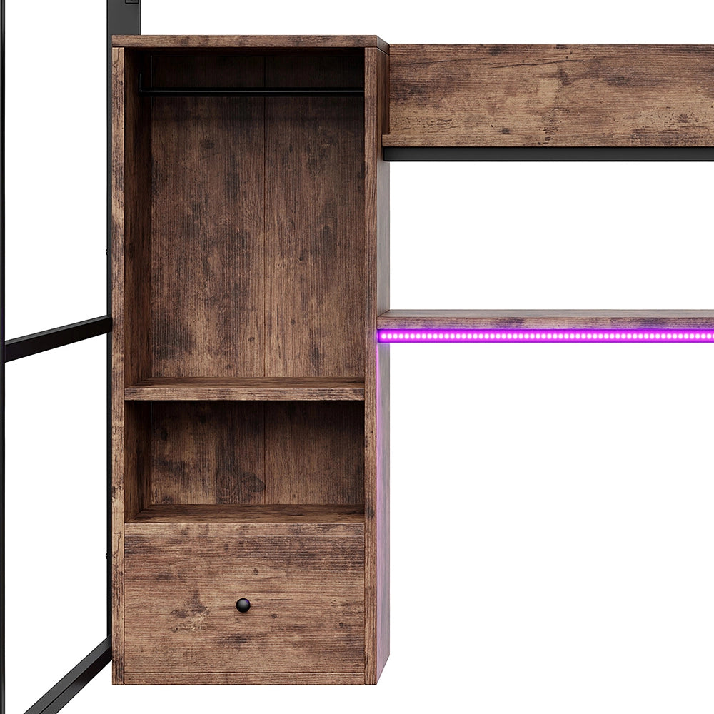 Letto gaming - Xylo - 140x200 cm LED metallo nero
