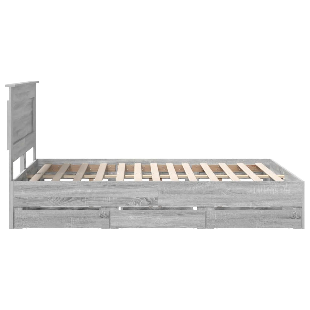 Struttura del letto con cassetto Grigio Sonoma 140 x 190 cm 3410176