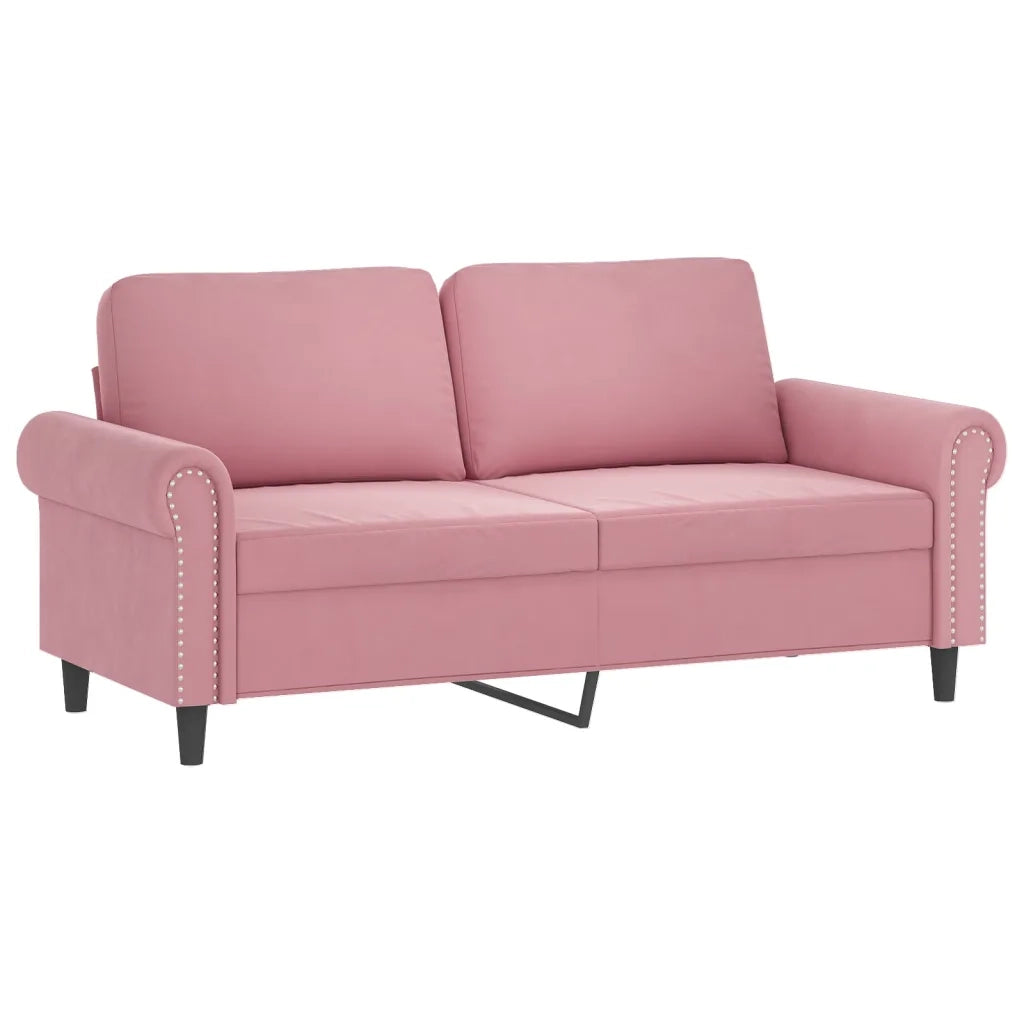 Set di Divani 2 pz con Cuscini Rosa in Velluto 3202233