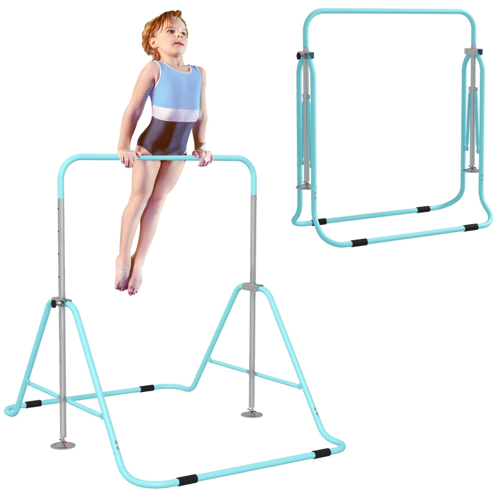 Sbarra Ginnastica Pieghevole per Bambini Altezza Regolabile 88-128 cm ¨C Minimal ¨C Verde
