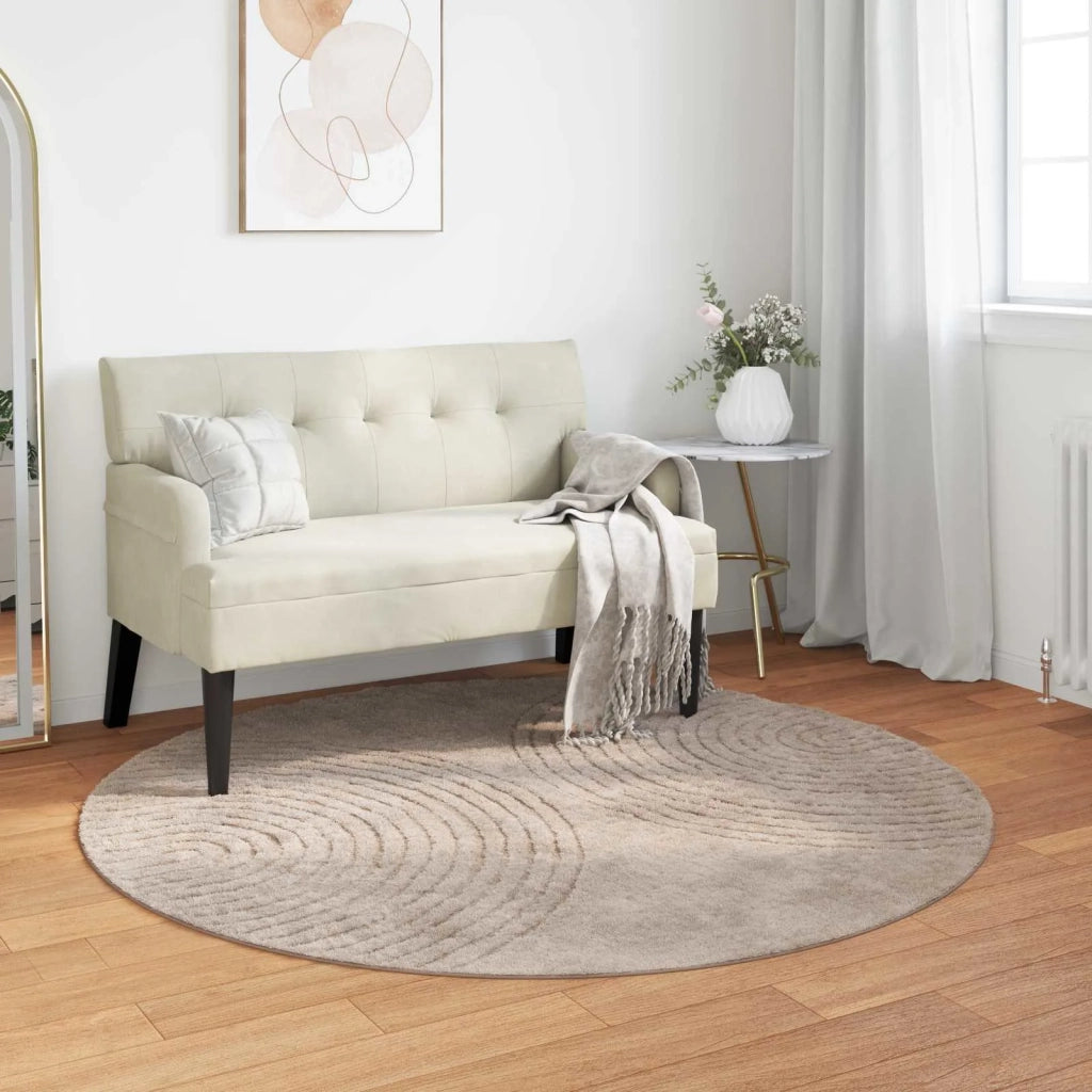 Tappeti per area Rotondo GALATI Beige Ø 200 CM Poliestere 42022816