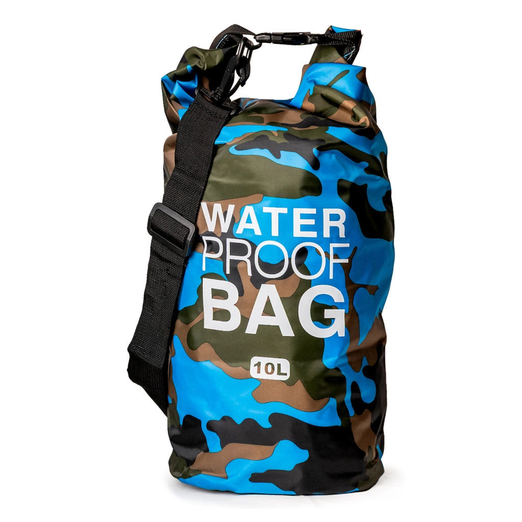 Senine, Borsa Impermeabile Capacità 10 lt, blu Mimetica