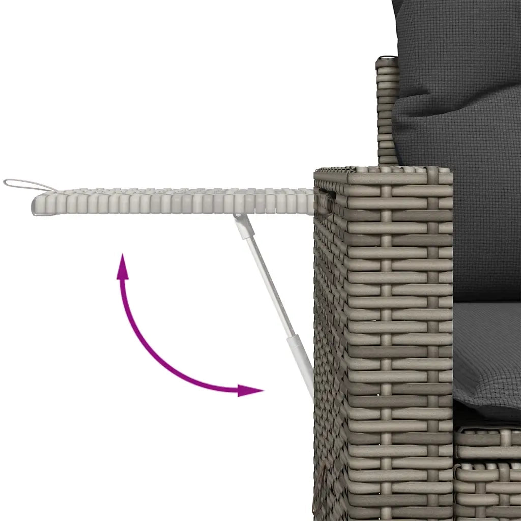 Set Divano Giardino 10 pz con Cuscini Grigio Chiaro Polyrattan 3220711